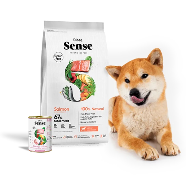 Foto Shiba Inu con pienso natural Dibaq Sense. Producto ofrecido por Pet Shop Girls Barcelona